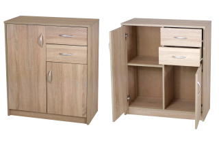 Komoda Matkam 2D2S 74 x 35 x 85 cm dub sonoma matný
